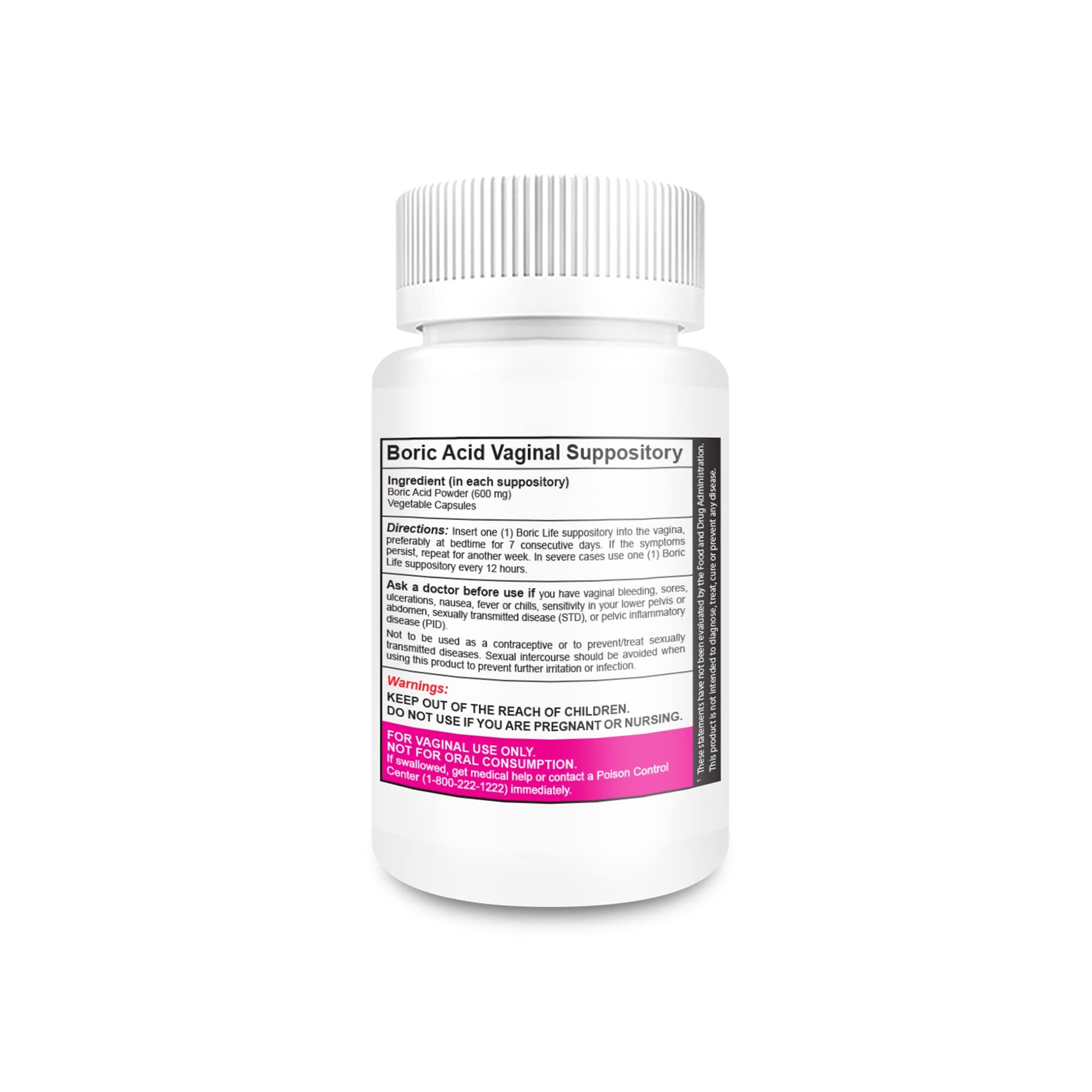 NutraBlast Boric Acid Vaginal Suppositories - 100% Pure Made in USA - Boric Life Intimate Health Support - AB Mystery