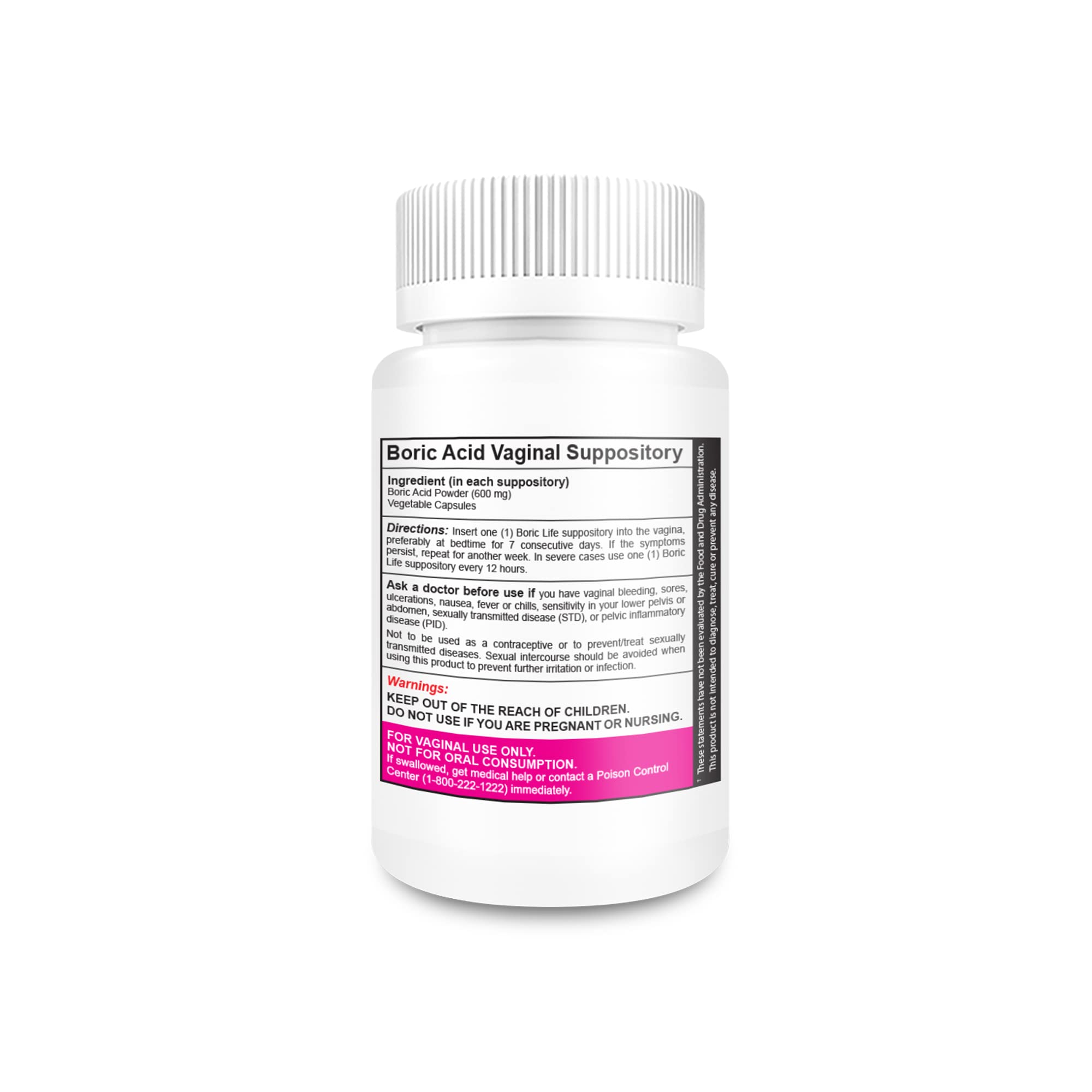 NutraBlast Boric Acid Vaginal Suppositories - 100% Pure Made in USA - Boric Life Intimate Health Support - AB Mystery