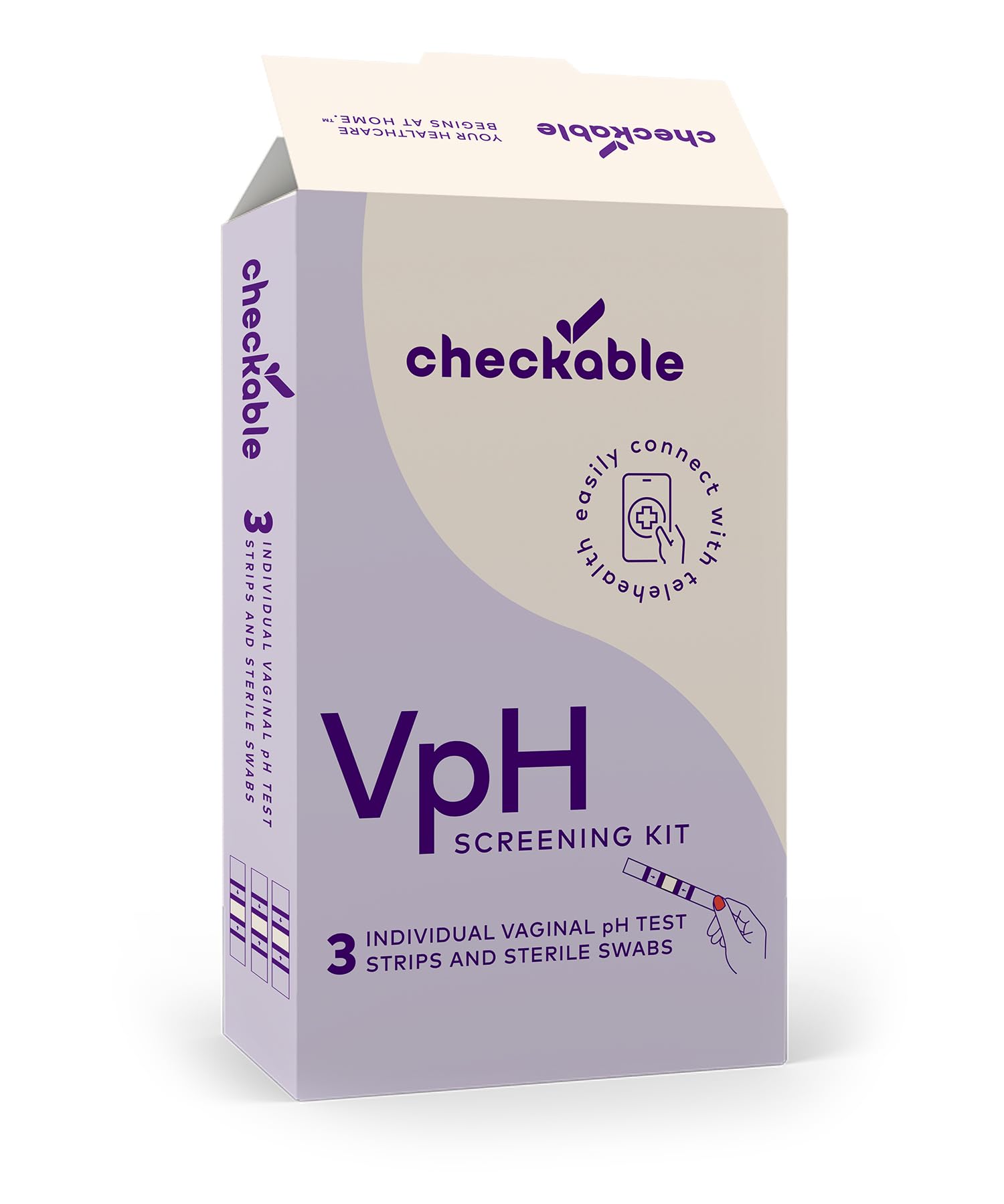 Checkable® Vaginal pH Screening Strips, Quick Results, Vaginal pH Balance Screening Strip