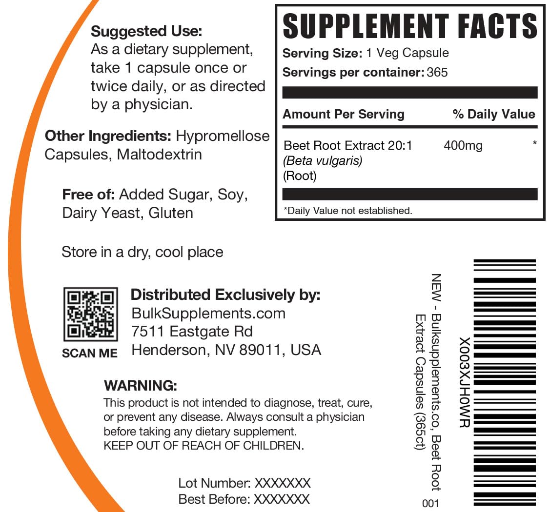 BULKSUPPLEMENTS.COM Beet Root Extract Capsules - Beet Root Supplements, Beet Root - AB Mystery