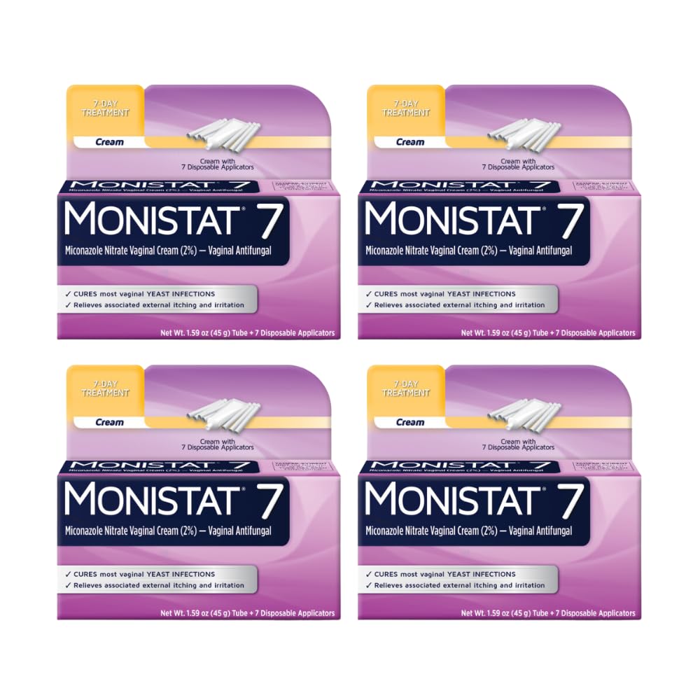 Monistat 7 Vaginal Cream with Tube Plus 7 Disposable Applicators, Anti-Fungal, For Most Vaginal Yeast