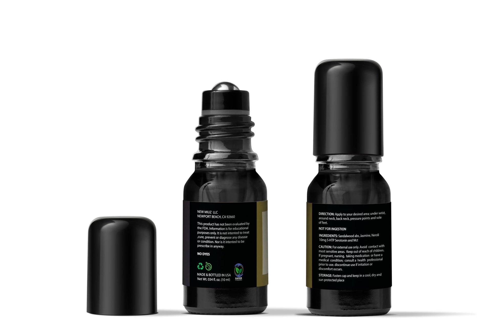 Calm Roll on Essential Oil Stress Relief Sandalwood Jasmine Destress Relaxation Calming Rolle - AB Mystery