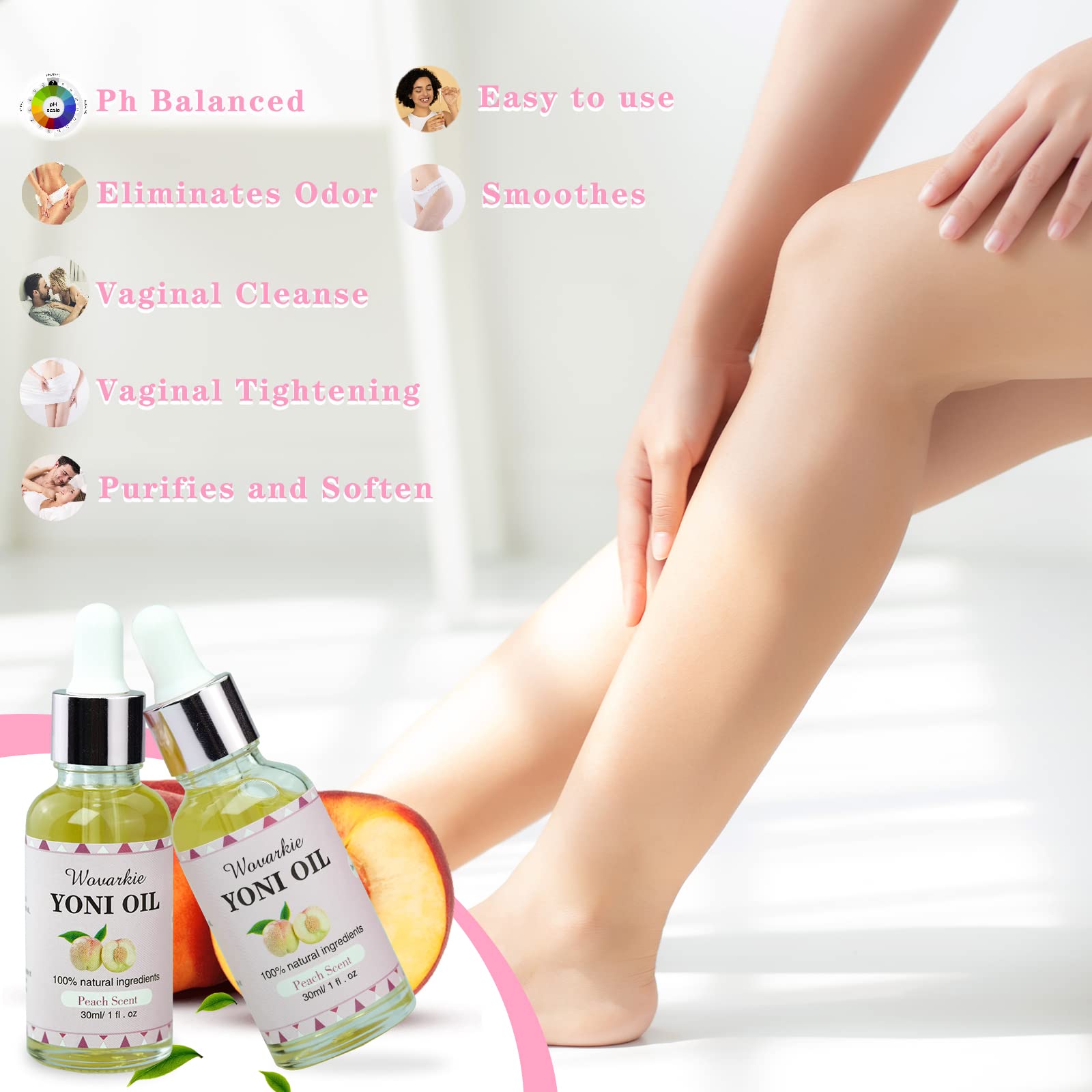 2 Packs Yoni Oil for Women, 1 fl oz/30 ml Feminine Oil Intimate Deodorant for Women, Eliminates Odor - AB Mystery