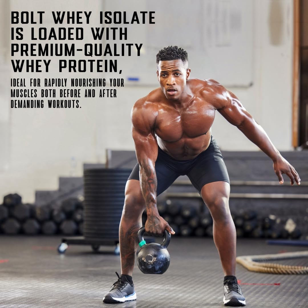 Bolt Nutrition Whey Isolate Protein Powder | with Superfood Phycocyanin | Muscle Strength - AB Mystery