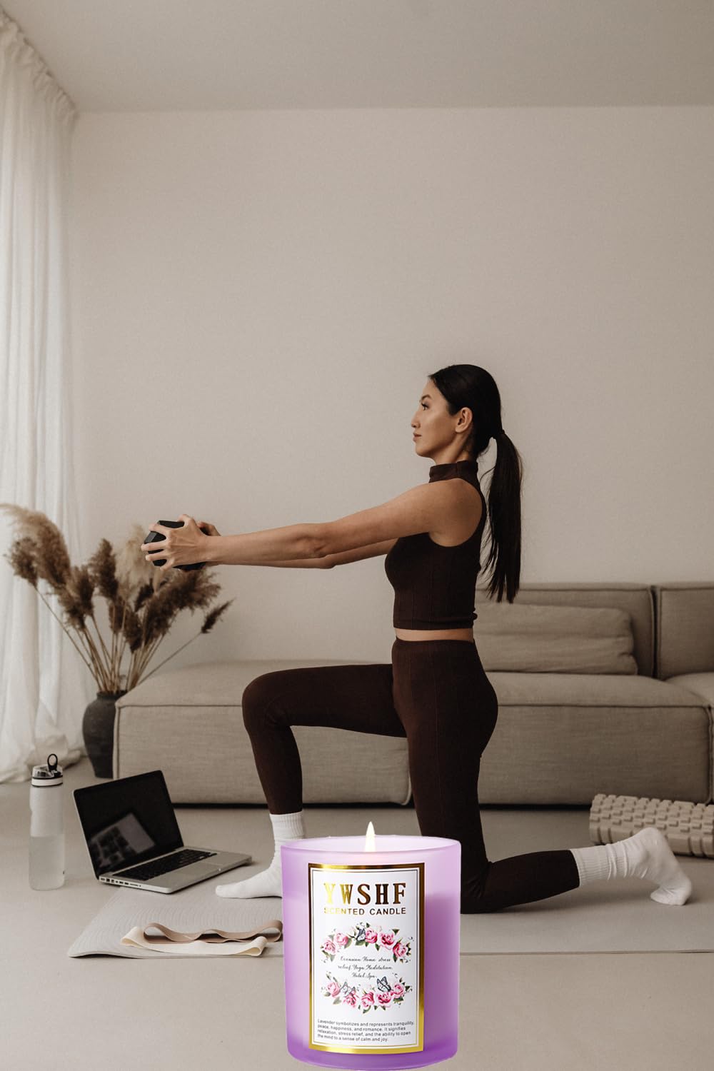 YWSHF Aromatherapy Candles,Scented Candle,Lavender Candle,8.5oz Stree Relief Candles Gift - AB Mystery