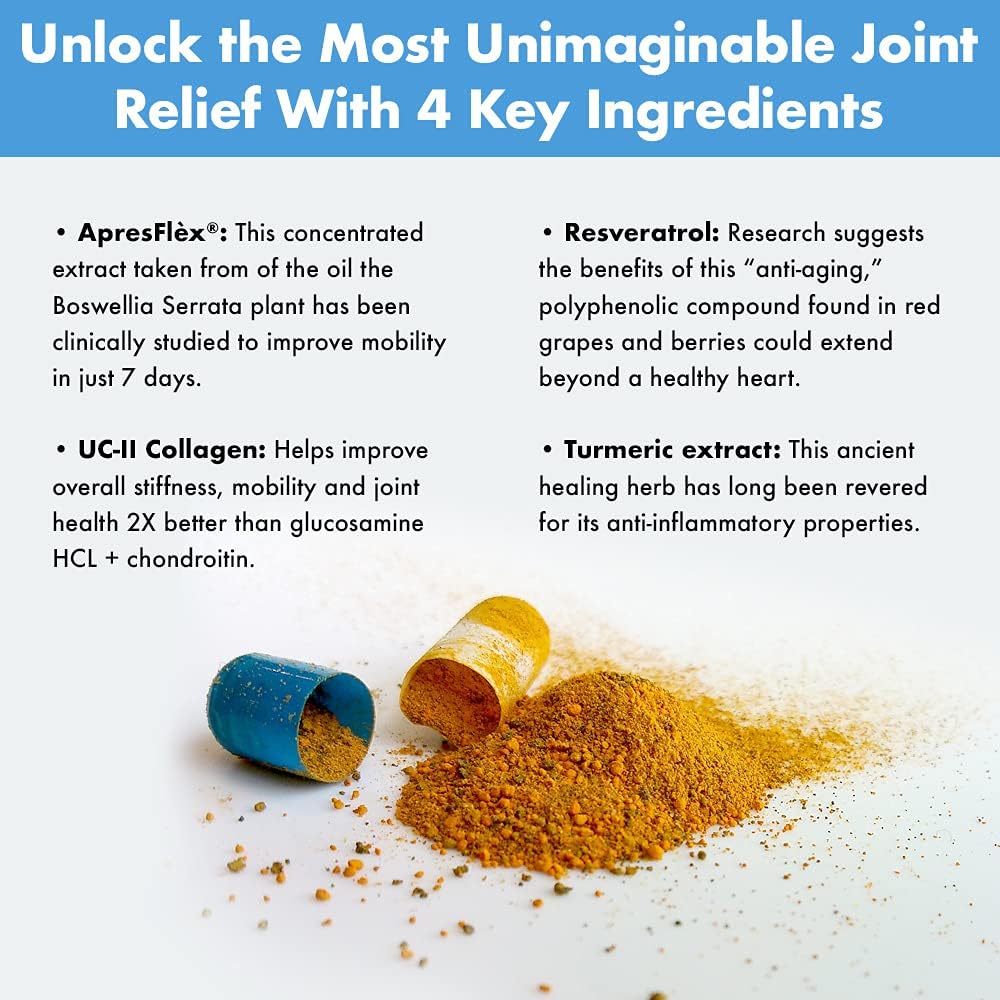 Advanced Joint Support Dietary Supplement with Turmeric, UC•II Collagen, Resveratrol - AB Mystery