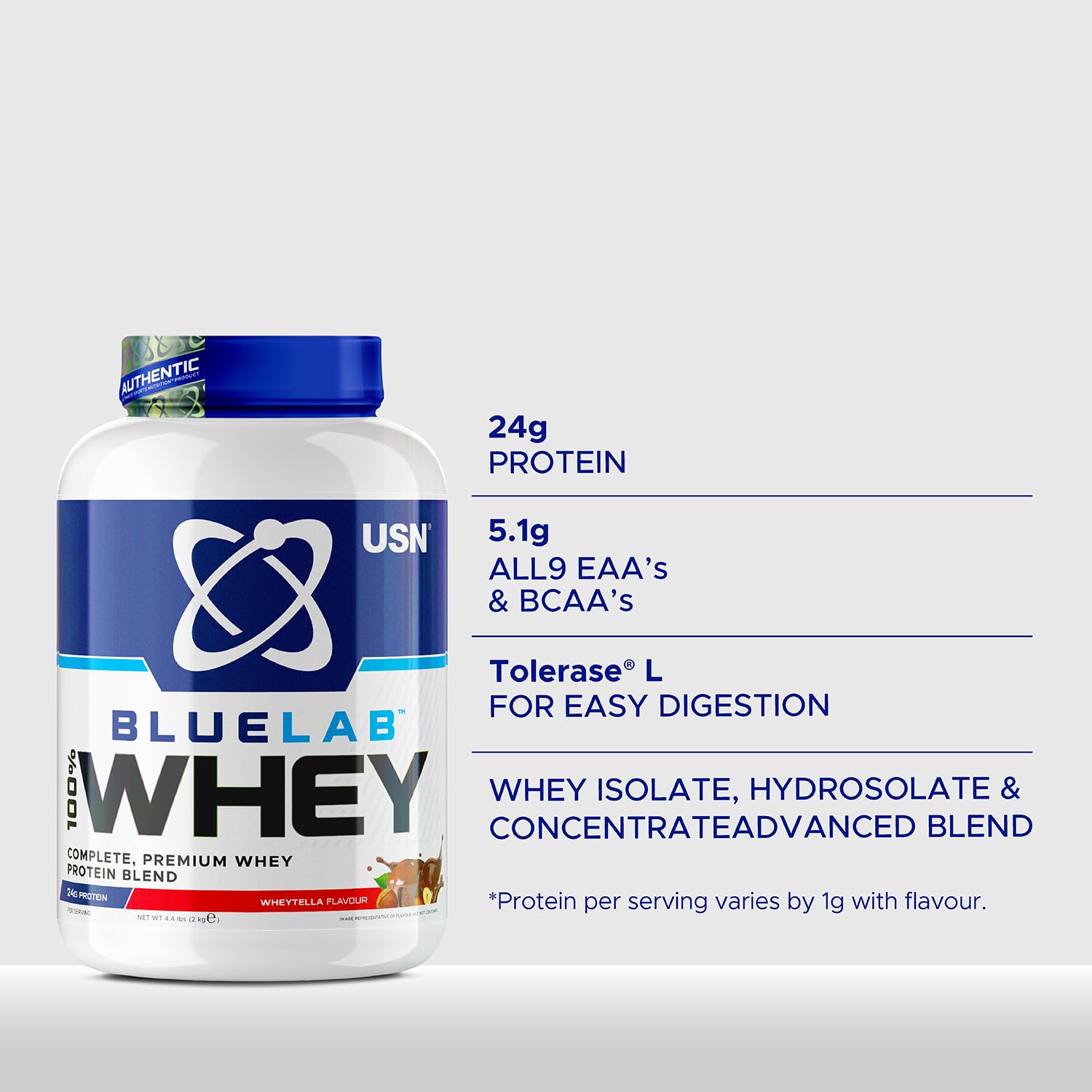 USN Blue Lab Whey Protein Powder: Wheytella - Whey Protein 908g - Post-Workout USN