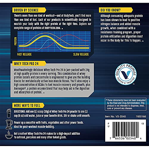 BODYTECH Whey Tech Pro24 Powder Vanilla Ice Cream (2 lbs/30 Servings) - AB Mystery