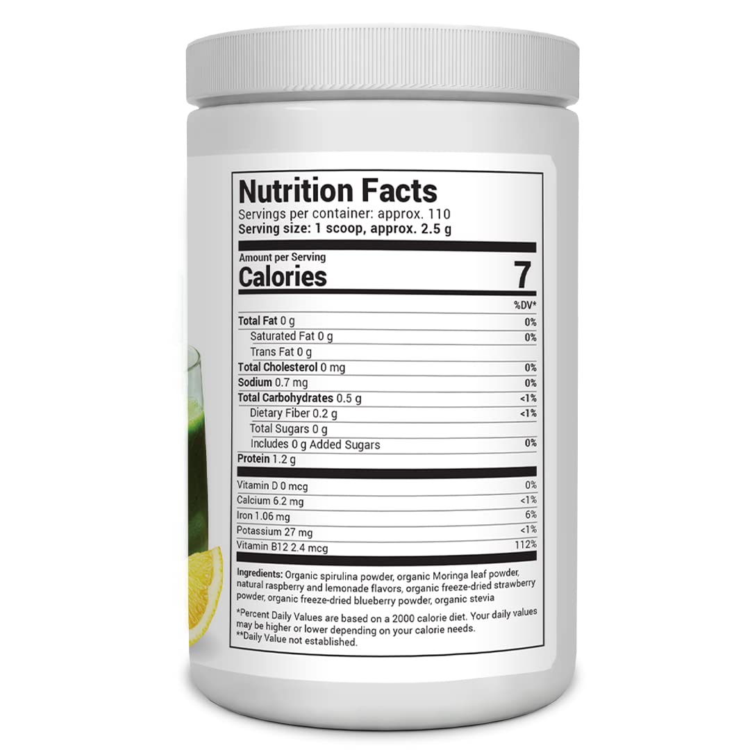 Dr. Berg's (Veggie Solution) Organic Super Greens Powder w/Spirulina - Raw Green - AB Mystery