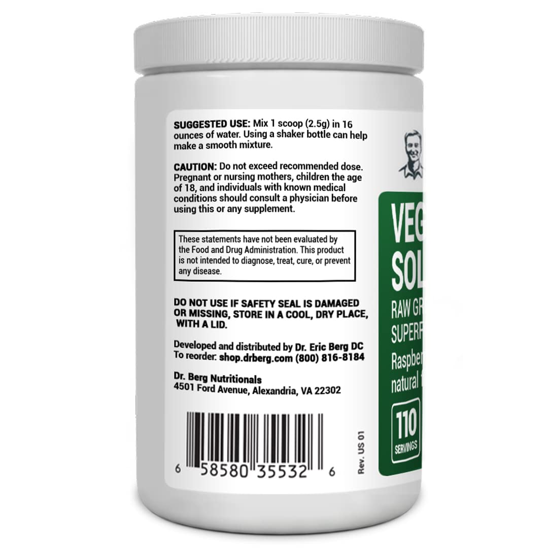 Dr. Berg's (Veggie Solution) Organic Super Greens Powder w/Spirulina - Raw Green - AB Mystery