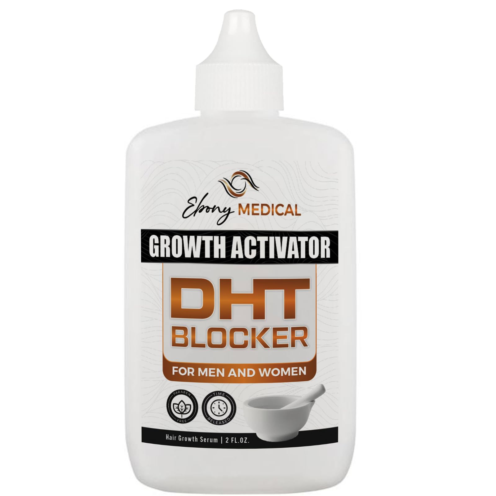 Ebony Medicals DHT Blocker Hair Growth Serum - Hair Loss Supplement, Supports Natural Regrowth