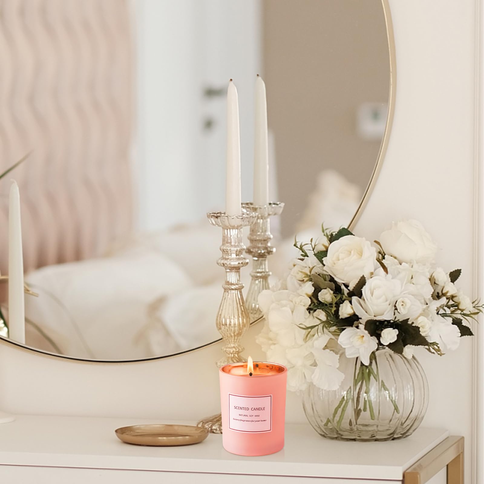 POWSHELF Scented Candle Gifts for Women, Bathroom Decor Candle for Home Scented, 5.5 Oz Jar - AB Mystery