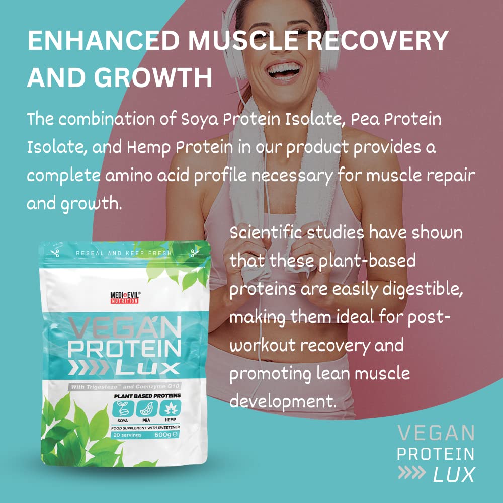 Medi-Evil Nutrition Vegan Protein Powder, Natural Ingredients, Gluten Free and Vegetarian Medi-Evil