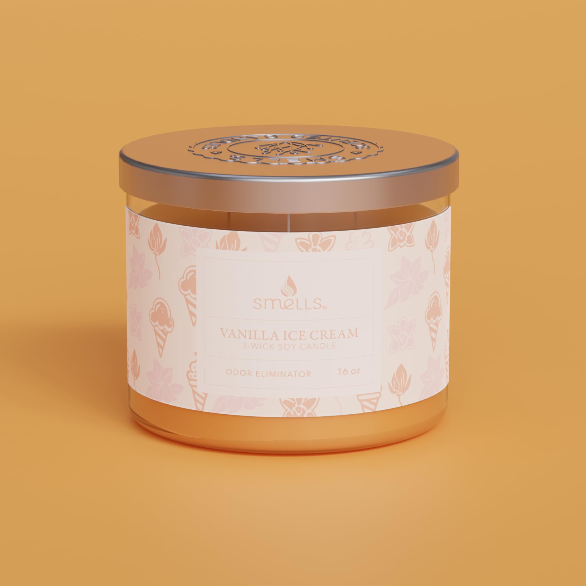 Smells - Odor Eliminator - Premium Soy Wax Jar Scented Candle 12oz. and 16oz. - 100% Cotton Single Wick - AB Mystery