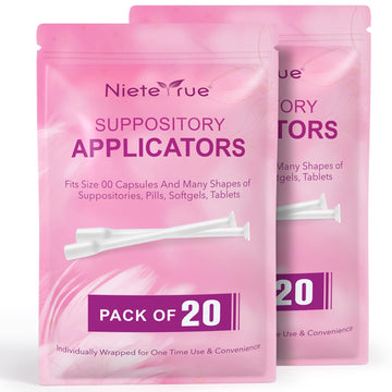 Nieteyrue (40 Packs) Disposable Vaginial Applicators Individually Wrapped Hygienic Fit