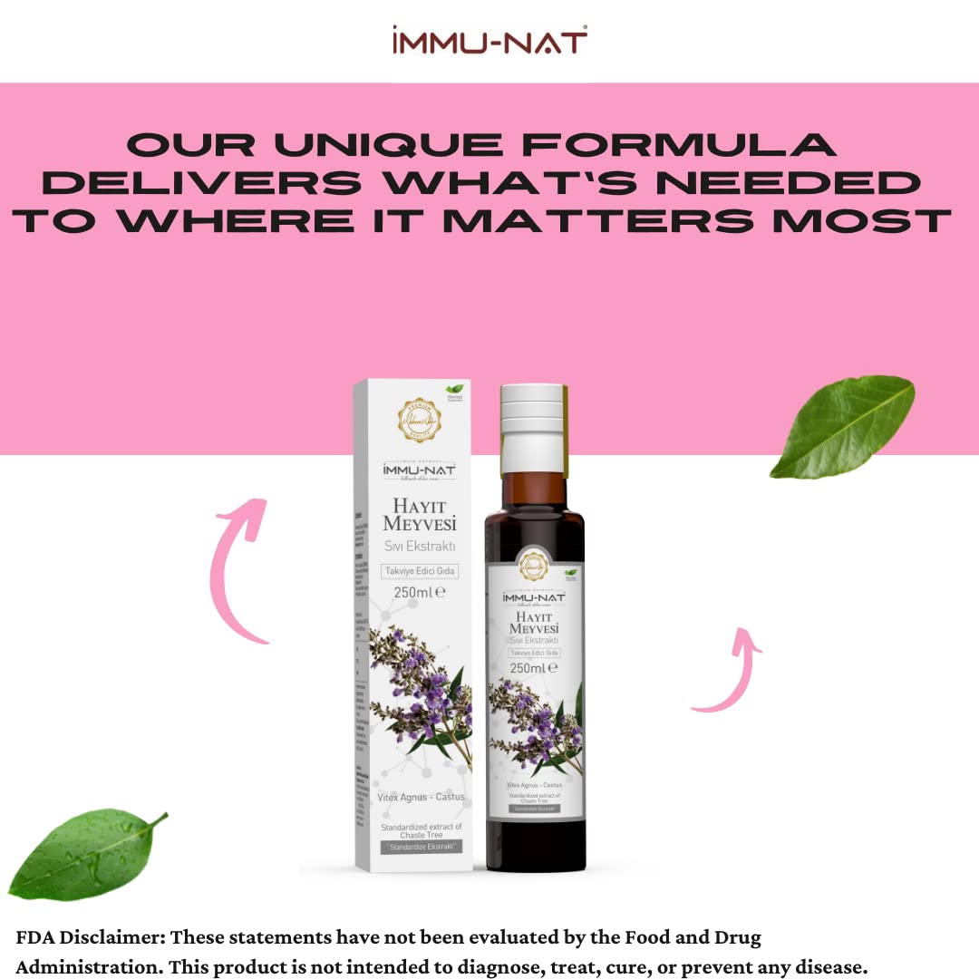 Immu-nat Chaste Tree Berry Extract - 8.5oz - Herbal Menopause & PMS Relief - Alcohol-Free Women's - AB Mystery