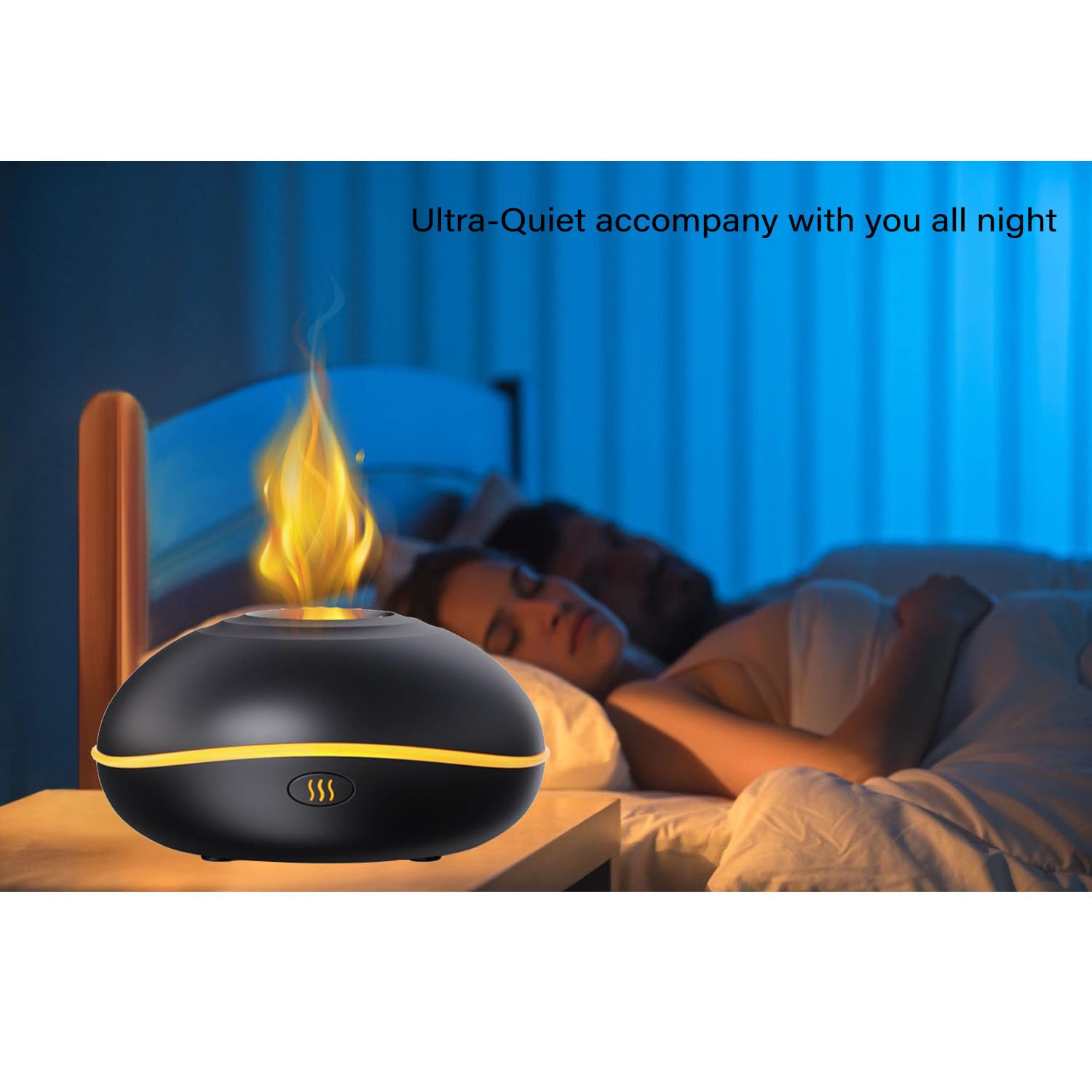 Lotnafee Colorful Flame Fire Diffuser Humidifier, Upgraded Scent Diffuser for Essential Oils Home,Office,Yoga - AB Mystery