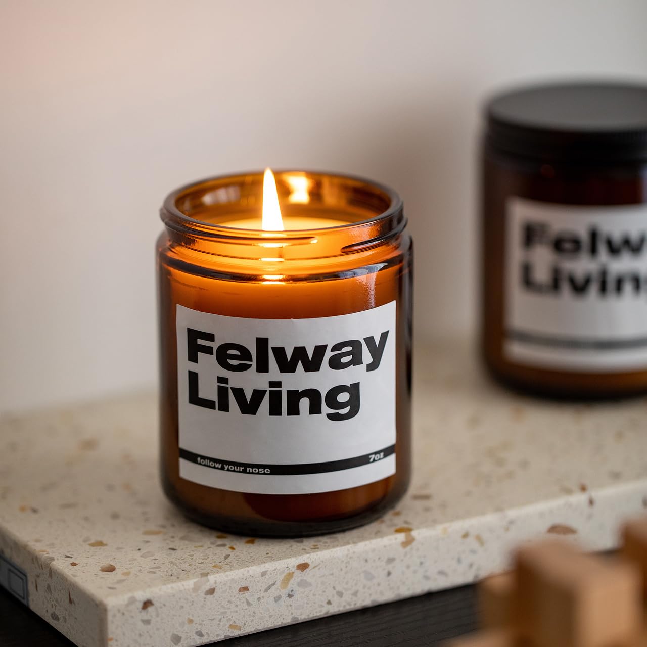 FELWAY Vanilla Scented Candle, Organic Soy Candle for Home Scented, 7 oz Long Lasting, Gift for Women's - AB Mystery