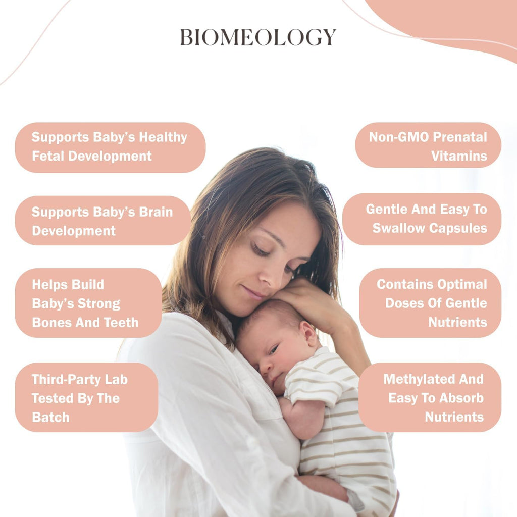 Biomeology Prenatal Vitamins - Methylated Pregnancy Multivitamin with Bioavailable Nutrients Biomeology