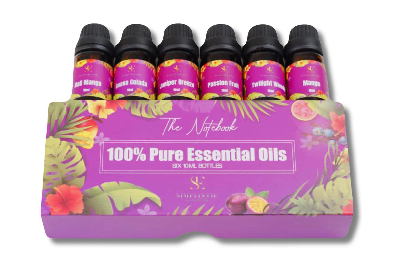 Simplistic Elegance Essential Oils Set - Top 6 Natural Aromatherapy Oils for Diffusers Humidifier Massage - AB Mystery