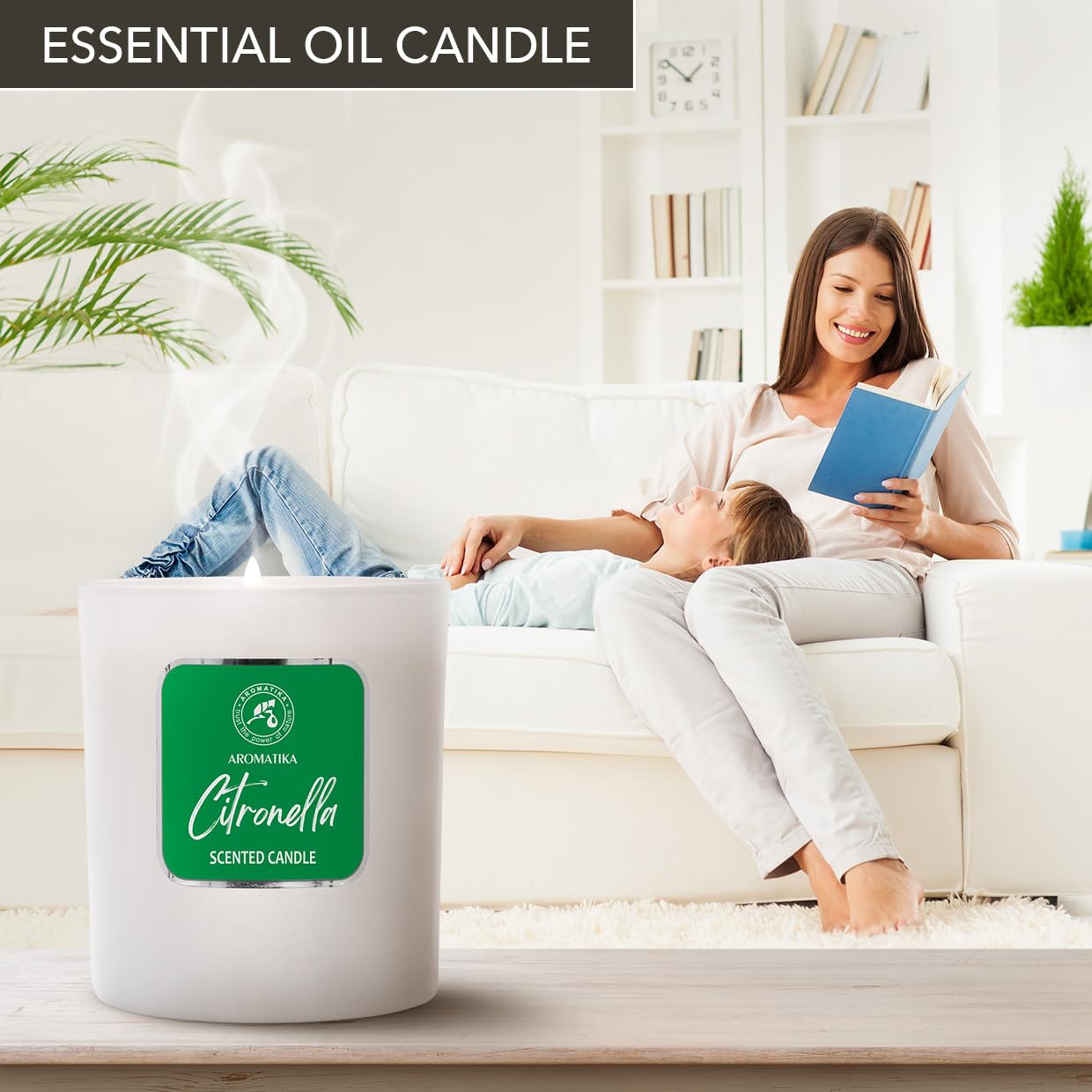 Scented Candle Citronella 200g - Aromatherapy Candle - Soy Wax Candles for Home Scented - AB Mystery