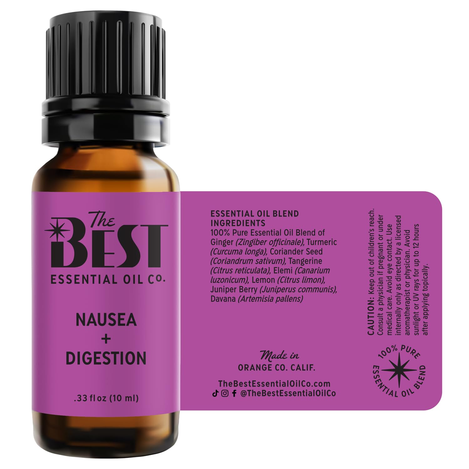 The Best Nausea + Digestion Essential Oil Blend- Premium Grade- 100% Pure & Natural for Aromatherapy - AB Mystery