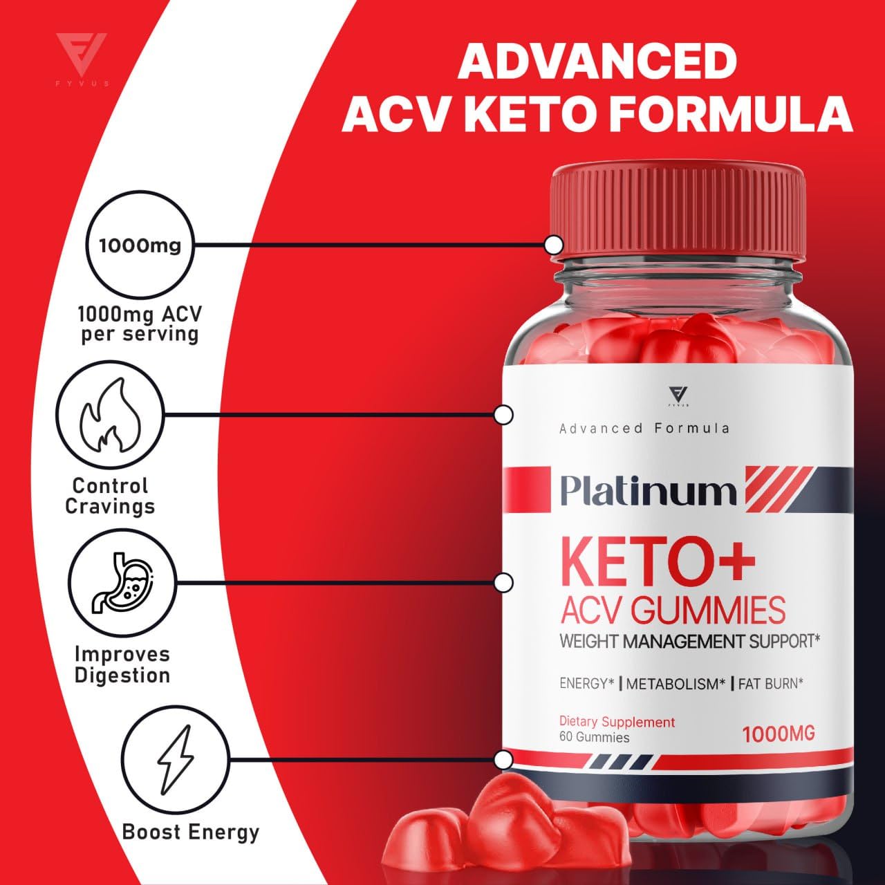 (3 Pack) Platinum Keto ACV Gummies, Platinum Keto ACV Gummies Advanced Weight Loss