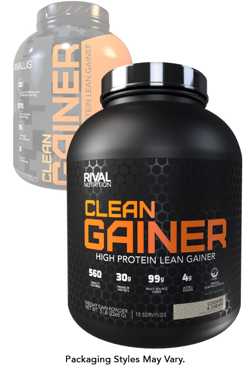 Rivalus Clean Gainer - Cookies & Cream, 5lbs - AB Mystery
