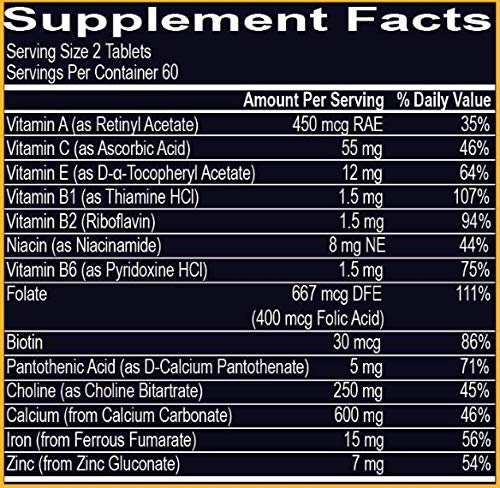 Your Nutritionist - Prenatal Multivitamin – 120 Tablets – 60 Days Your Nutritionist