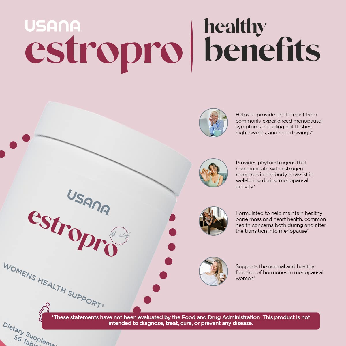 USANA EstroPro with Phytoestrogens for Symptomatic Support During Menopause* - 56 Tablets - AB Mystery