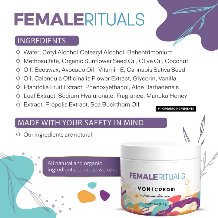 FEMALE RITUALS Vulva Moisturizing Cream - Vulva Care Balm - Clinically Tested Vaginal Moisturizer - AB Mystery