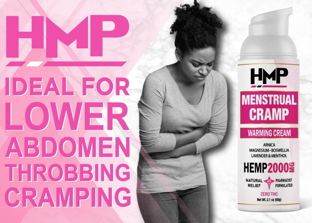 HMP BRANDS Menstrual Cramp Hemp Cream Supports Period Cramps Including Pre - Menstrual Cramp - AB Mystery