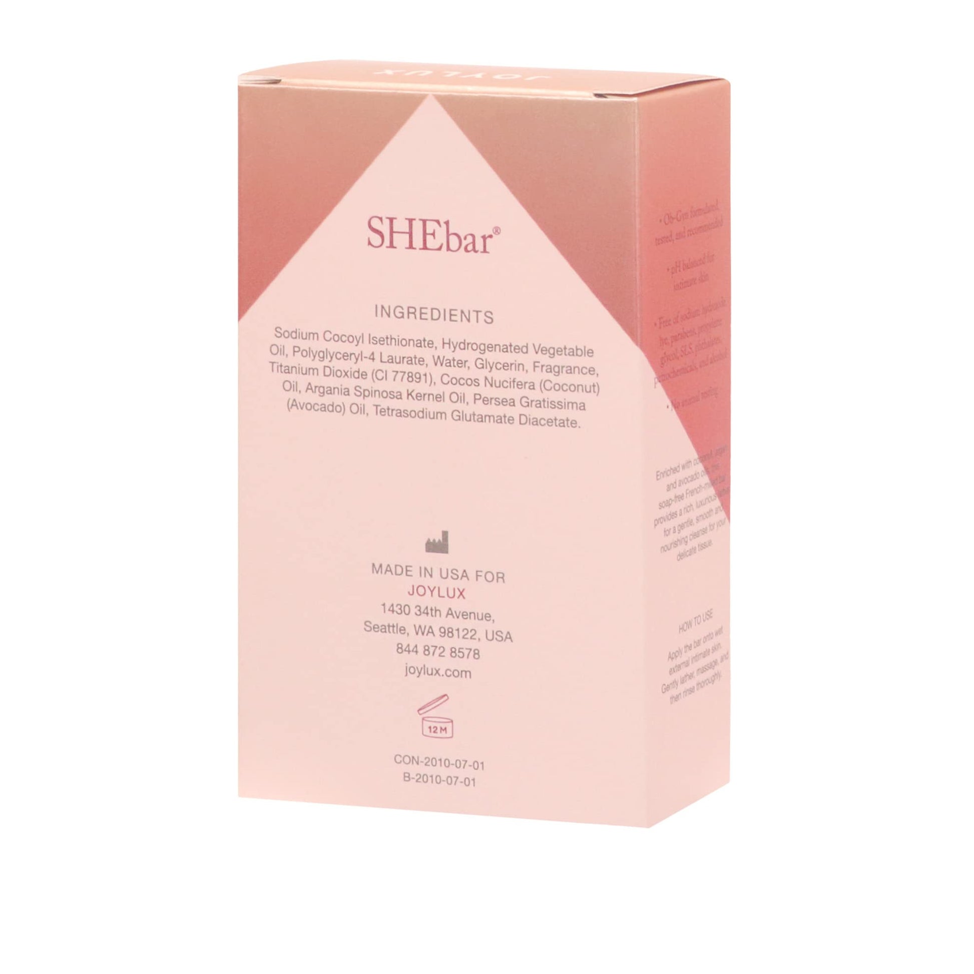 Joylux - SHEbar, Feminine Cleansing Bar, Yoni Bar, pH-Balanced Formula, Clean & Gentle Ingredients - AB Mystery