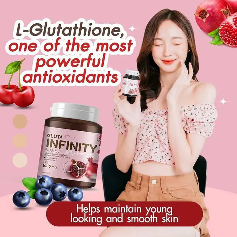 Gluta Infiniy 1000mg L-Glutathione Supplement Tripeptide Fish Collagen L-Glutamine Ascorbic - AB Mystery