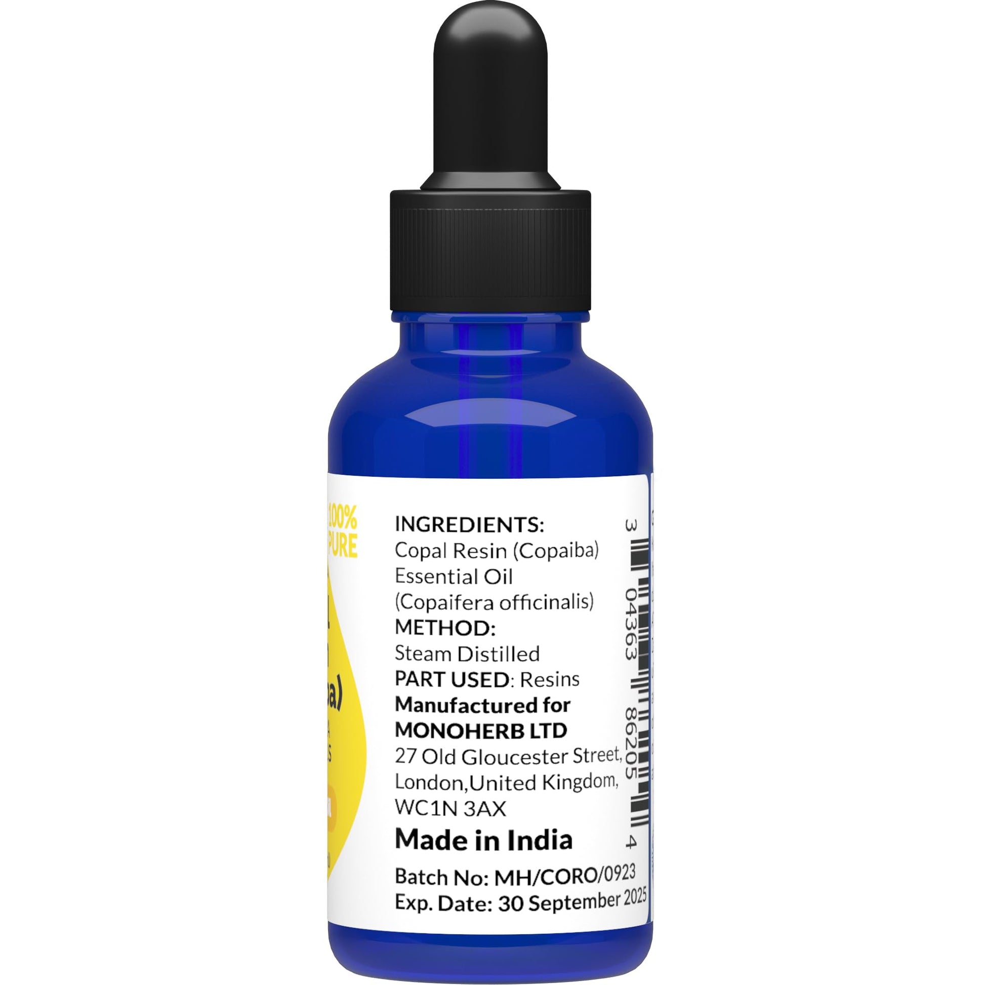 Copaiba - Copal Resin Essential Oil 15 ml - 0.5 oz - Pure & Natural - with Pipette Dropper - AB Mystery