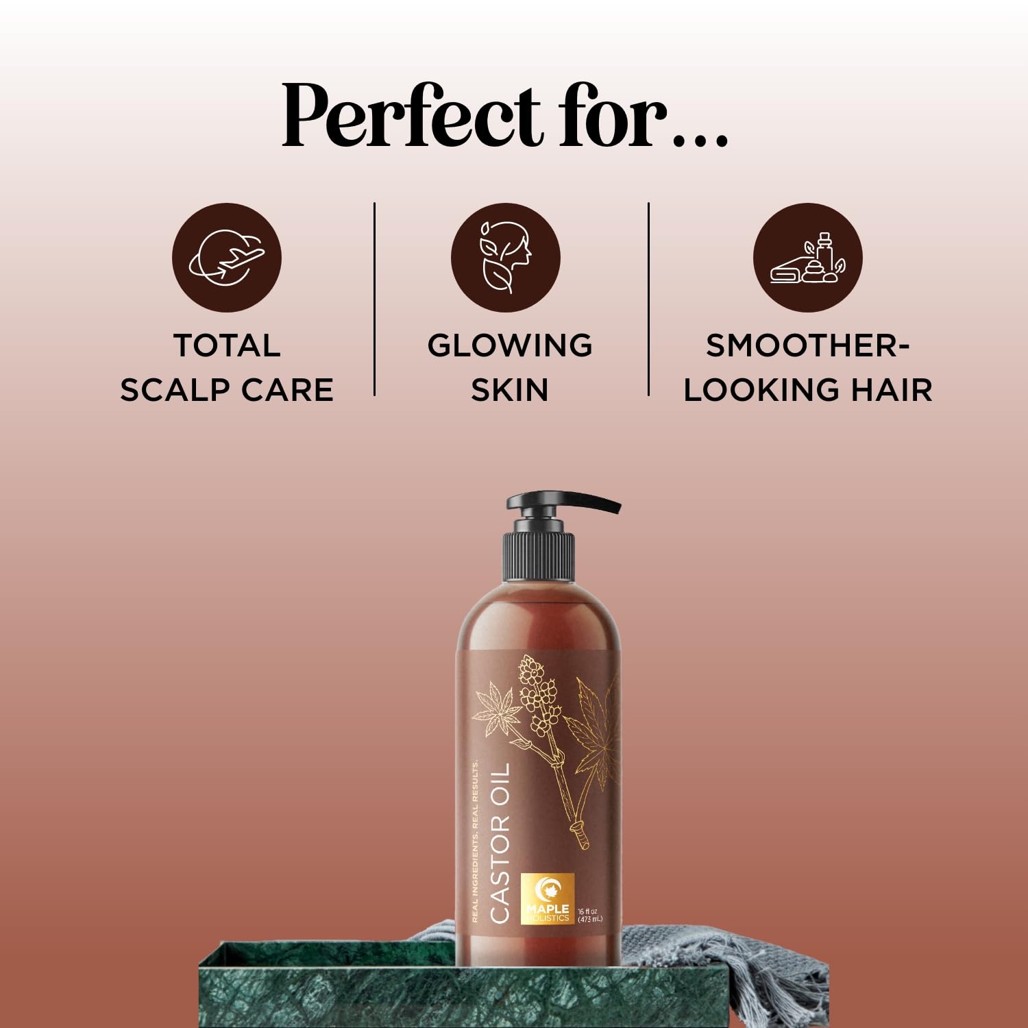 Pure Castor Oil for Body & Skin Care Great for Wraps & Compresses - Castor Oil for Hair Skin - AB Mystery