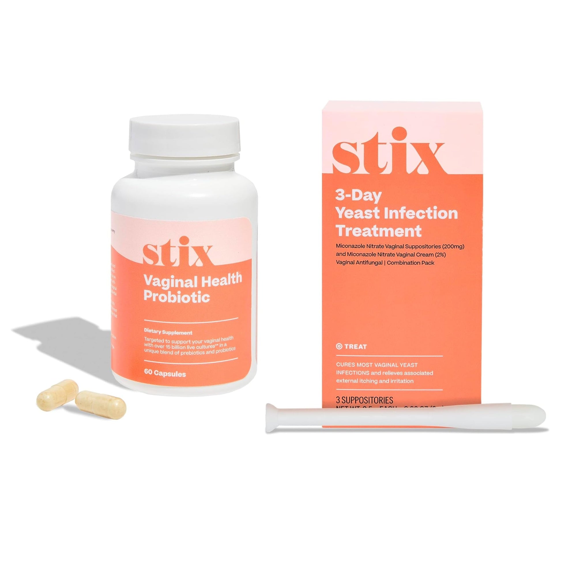 Stix Vaginal Health Probiotic & 3-Day Yeast Infection Treatment - Maintain pH Balance, Vaginal Microbiome