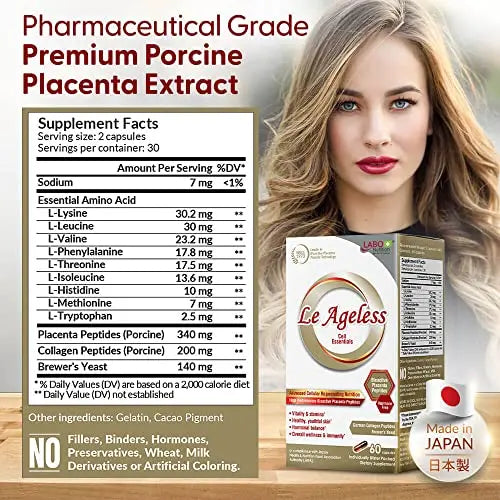 LABO Nutrition Le Ageless – Placenta Cell Rejuvenating Therapy from Japan – Enhanced with Collagen - AB Mystery