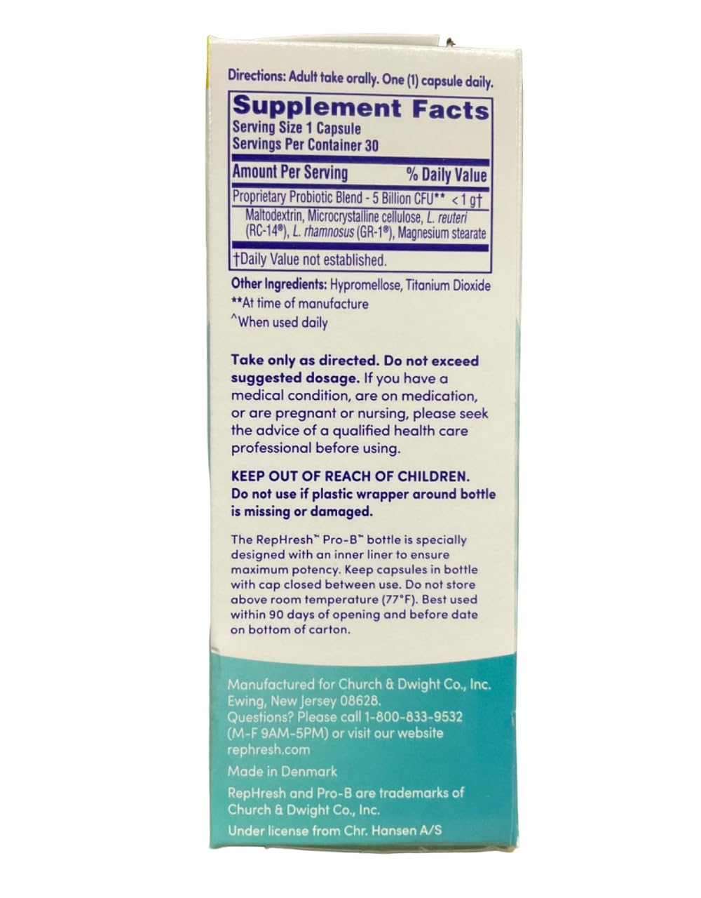 Rephresh Pro-B Probiotic Feminine Supplement Capsules 30 Ea (pack of 2) image may vary - AB Mystery