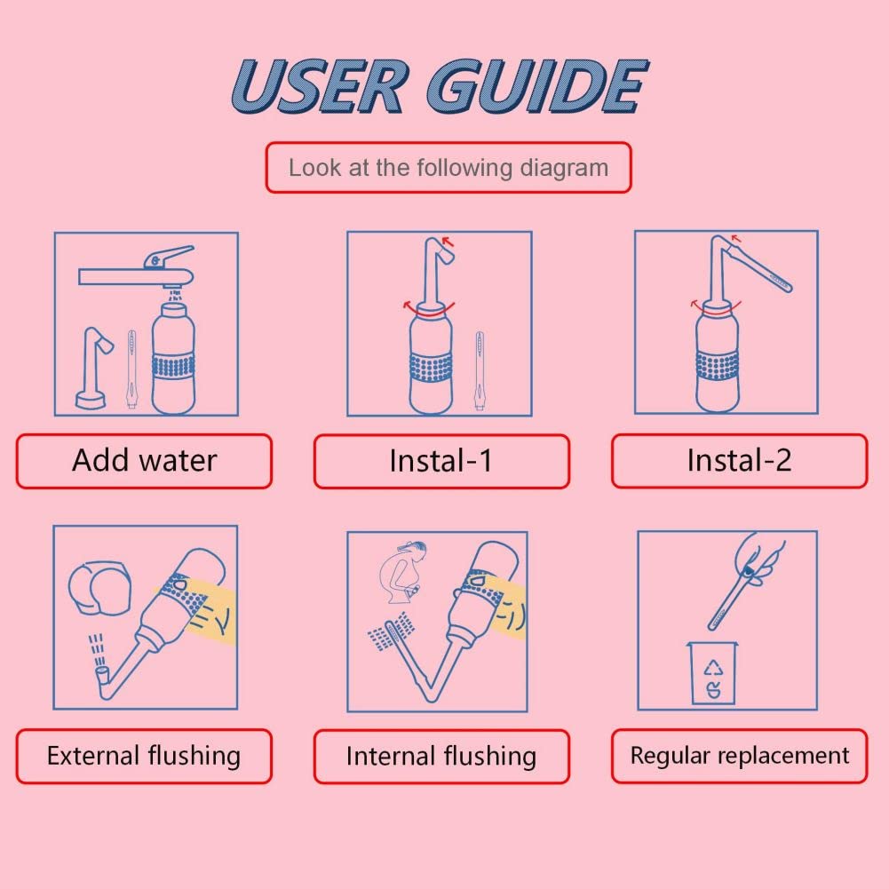 2-in-1 Douche Bottle for Women Vaginal Cleansing System + Portable Bidet Travel Bidet Bottle - AB Mystery