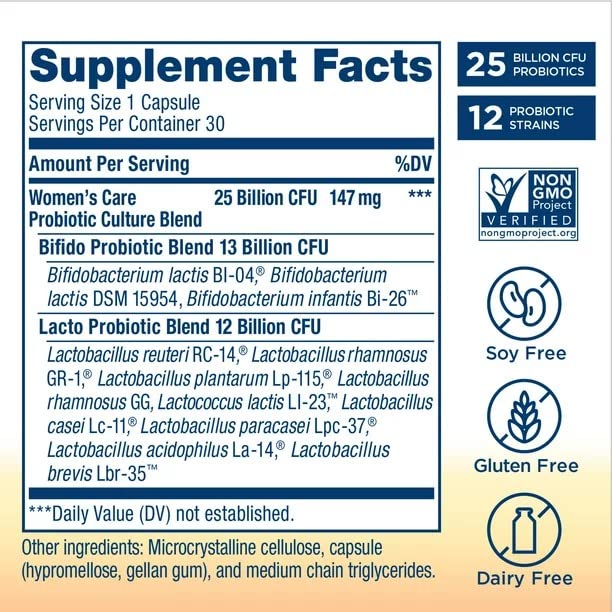 jogi Womens Wellness, Womens Care Probiotic, 25 Billion CFU Per Cap., Supports Vaginal pH and Yeast Levels - AB Mystery