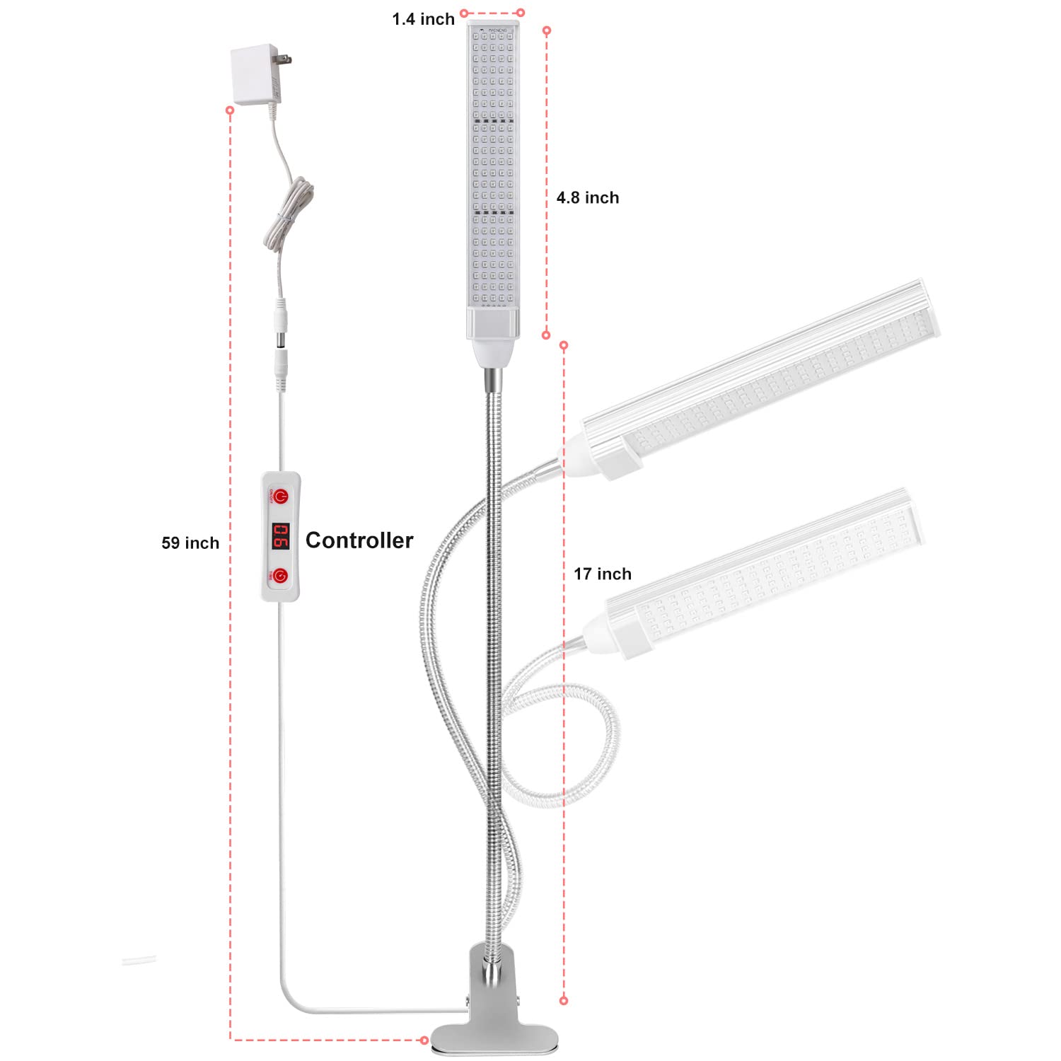 MAINENG Infrared & Red Light Therapy Lamp with Timer, 660nm & 850nm LED - M7685 - AB Mystery