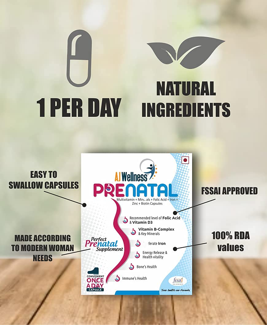 Organic Touch Ajwellness Prenatal multivitamin Nutrition for Women,Advanced Formula Organic Touch