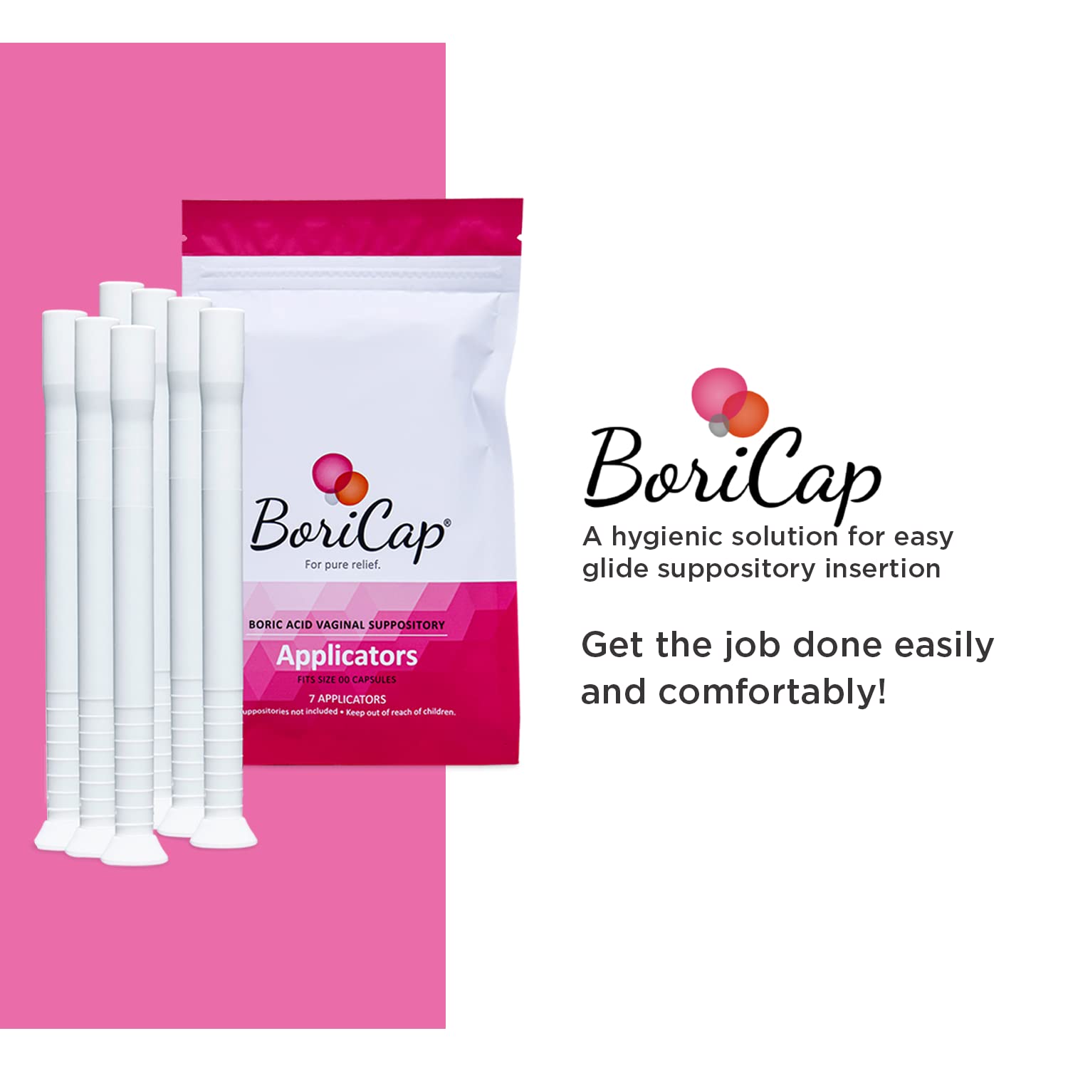 BoriCap Boric Acid Vaginal Suppository Applicators, 7 Applicators - Hygienic Solution - AB Mystery