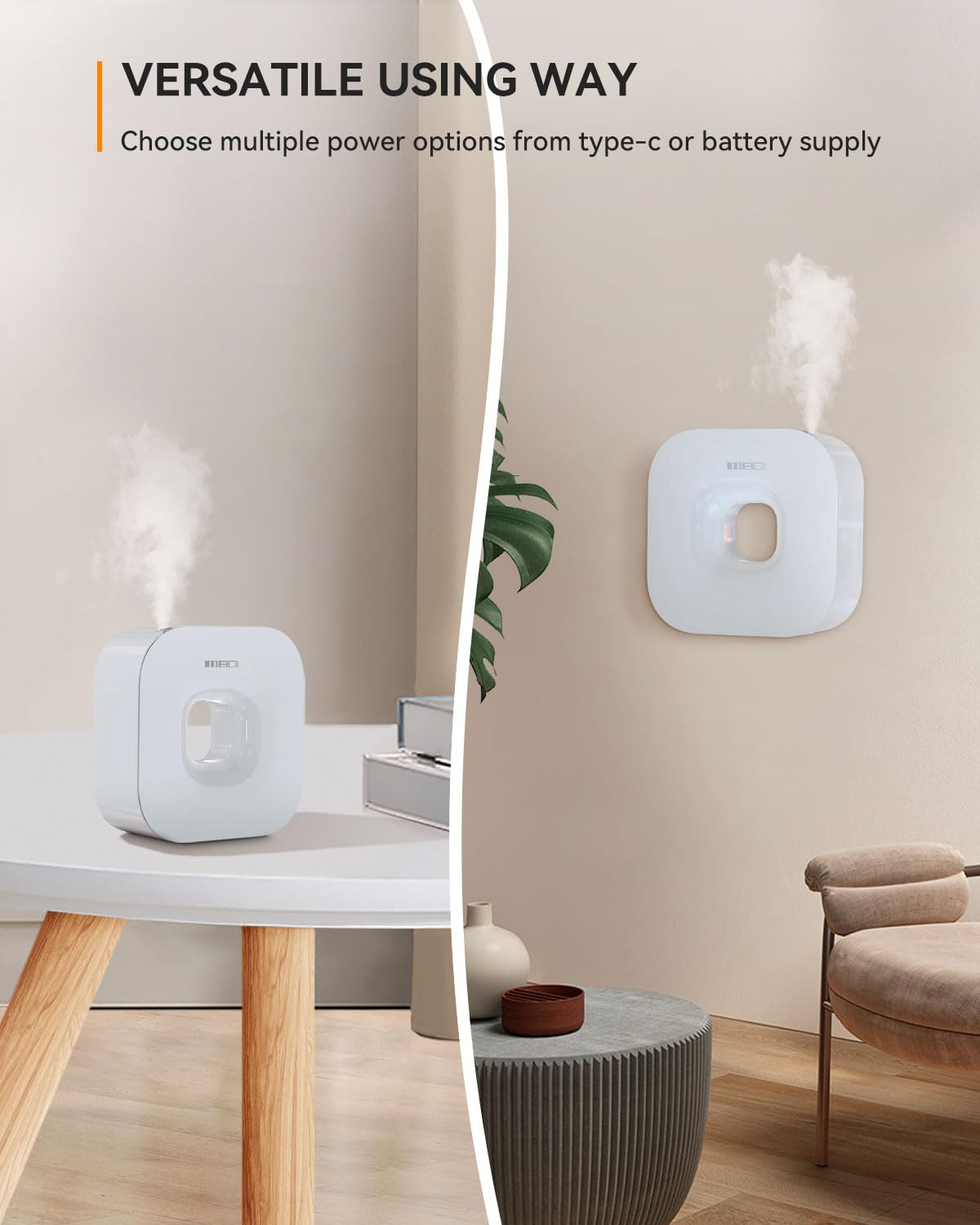 MEIDI Waterless Essential Oil Diffuser - Bluetooth Cordless Aromatherapy Diffuser with App Control - AB Mystery