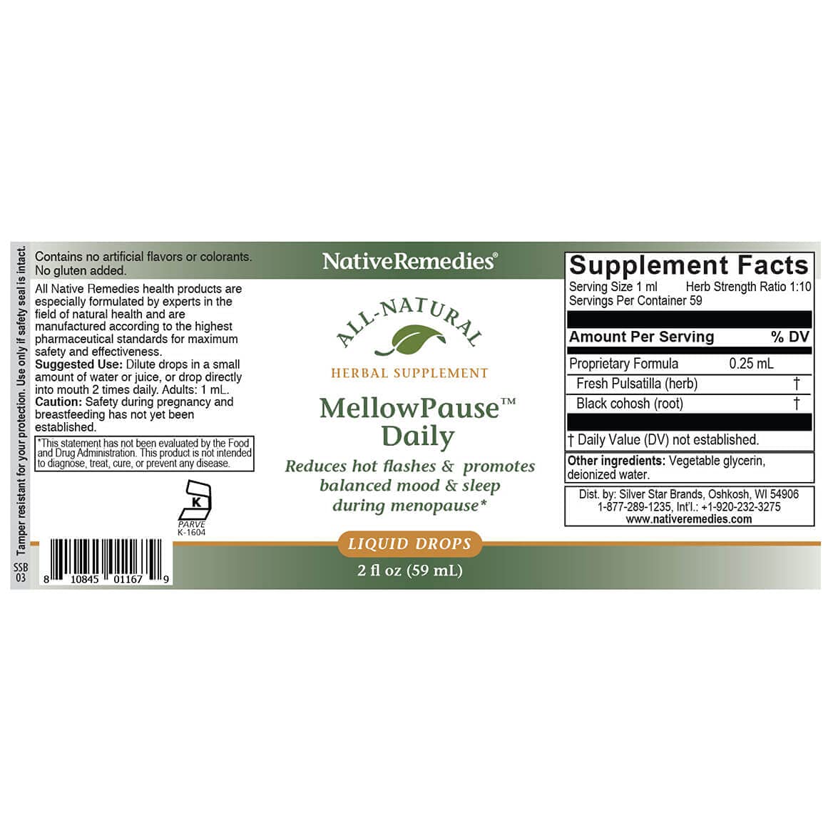 NativeRemedies MellowPause - Natural Homeopathic Formula Helps Reduce Hot Flashes - AB Mystery