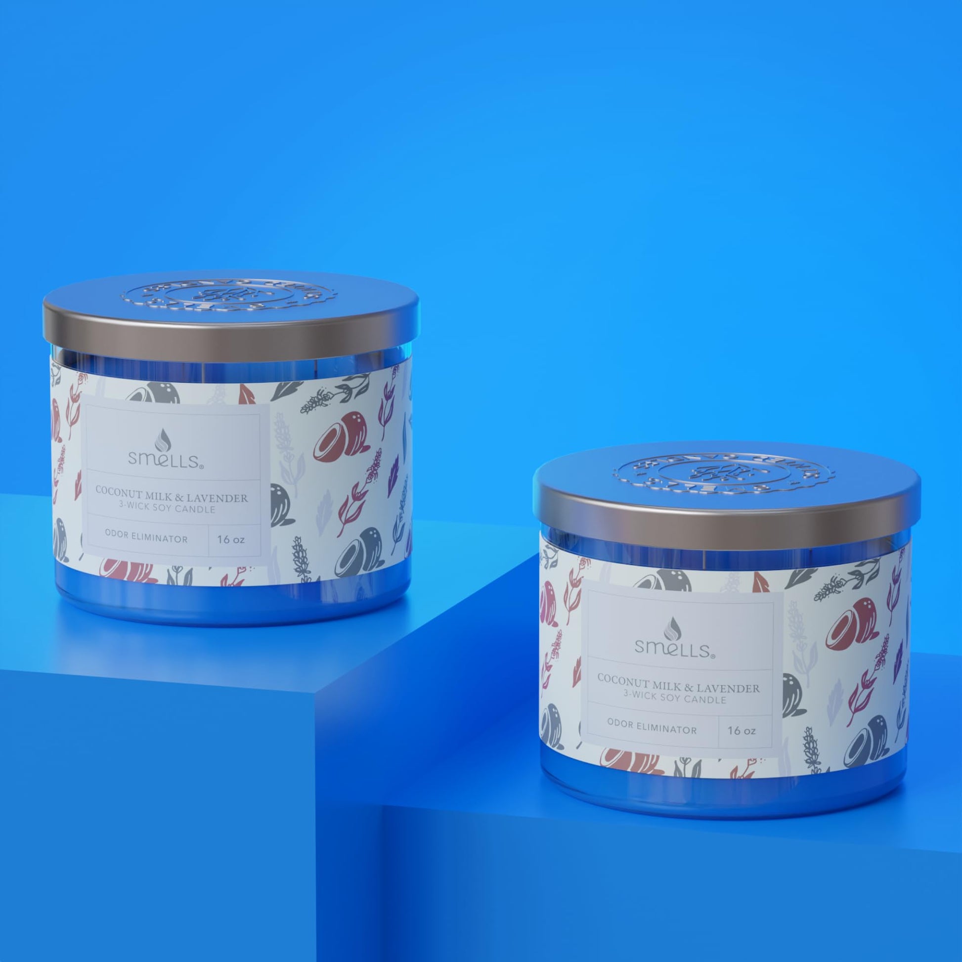 Smells - Odor Eliminator - Premium Soy Wax Jar Scented Candle 12oz. and 16oz. - 100% Cotton Single Wick - AB Mystery