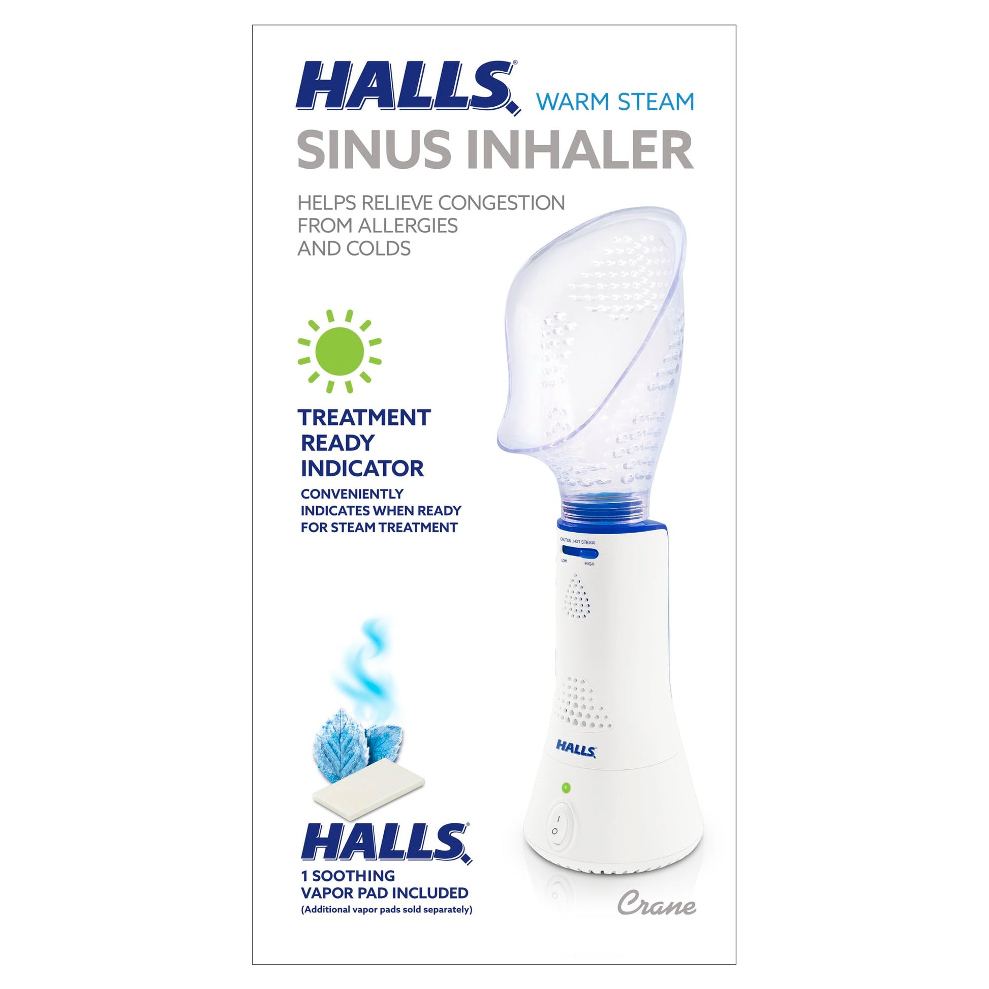 Crane x HALLS Corded Personal Steam Inhaler for Sinus, Congestion, Cough, & Cold Relief - AB Mystery