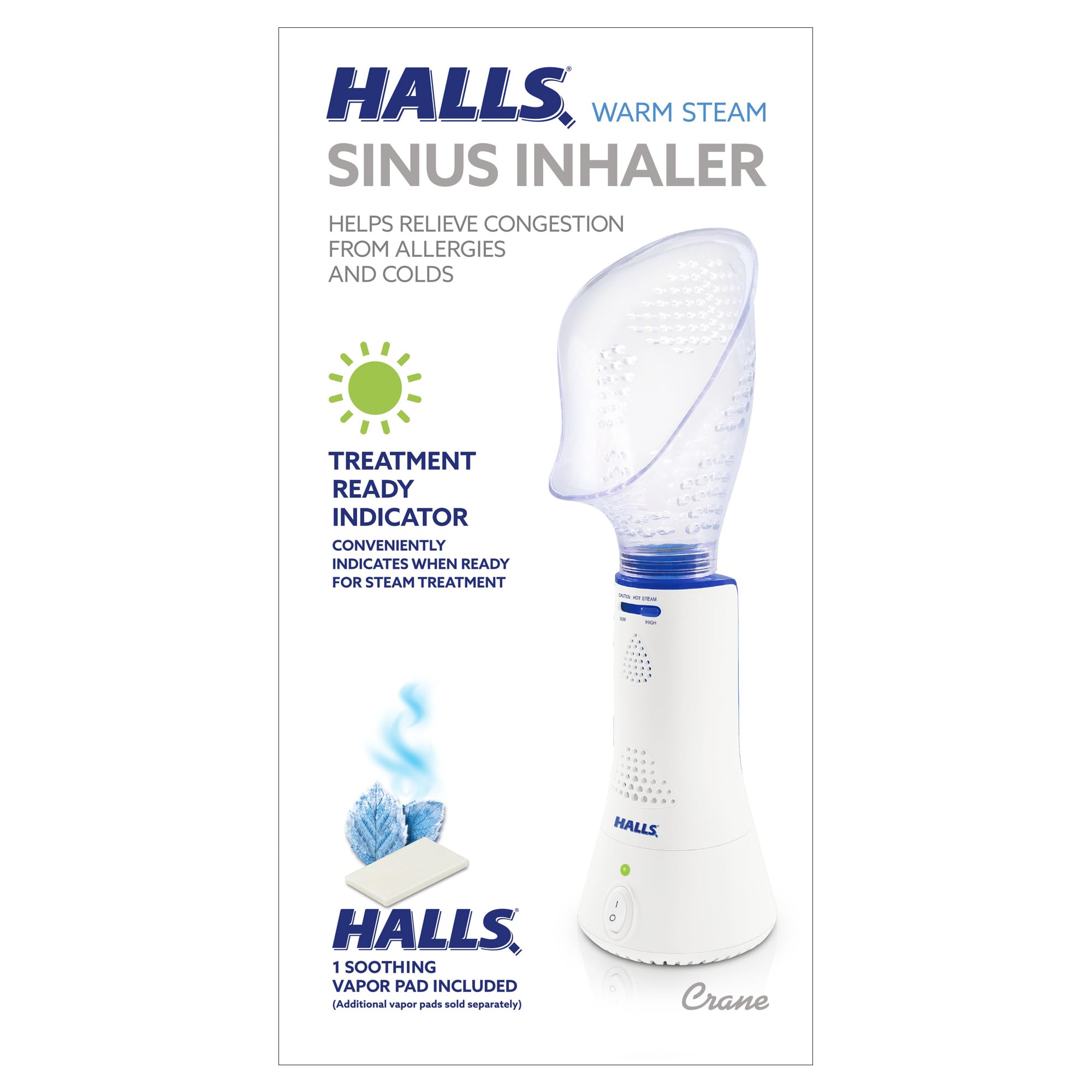 Crane x HALLS Corded Personal Steam Inhaler for Sinus, Congestion, Cough, & Cold Relief - AB Mystery