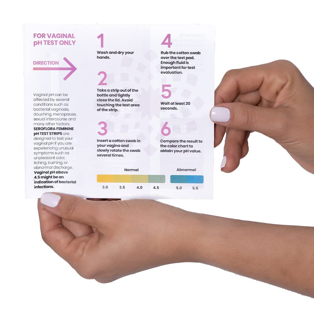 Seroflora Vaginal pH Test Strips for Women - Monitor Vaginal Health & Yeast Infection - Easy - AB Mystery